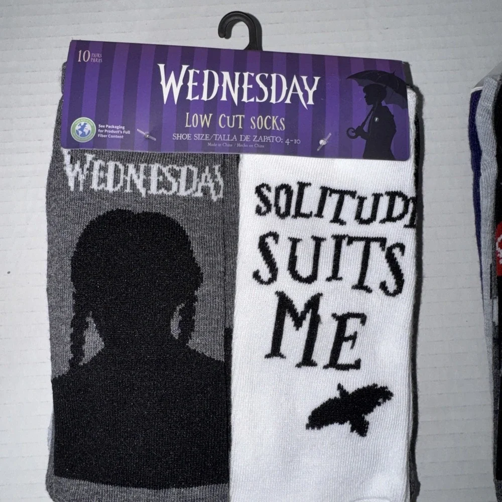 2 Packs Of Wednesday Adams Size 4-10 Low Cut Socks . 20 Pairs Total (Brand New)